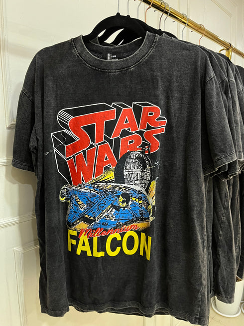 Charcoal Grey Animated Print Oversize T-shirts